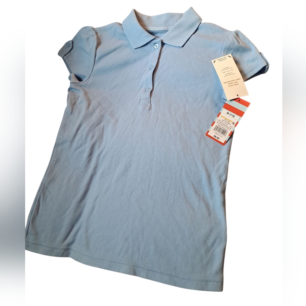 Cat & Jack Girl's Light Blue School Uniform Polo Shirt